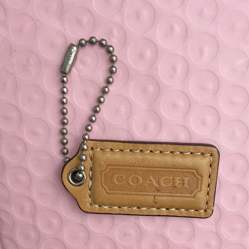 Coach Hangtag Coach Keychain with Silver Ball Chain coach accessories